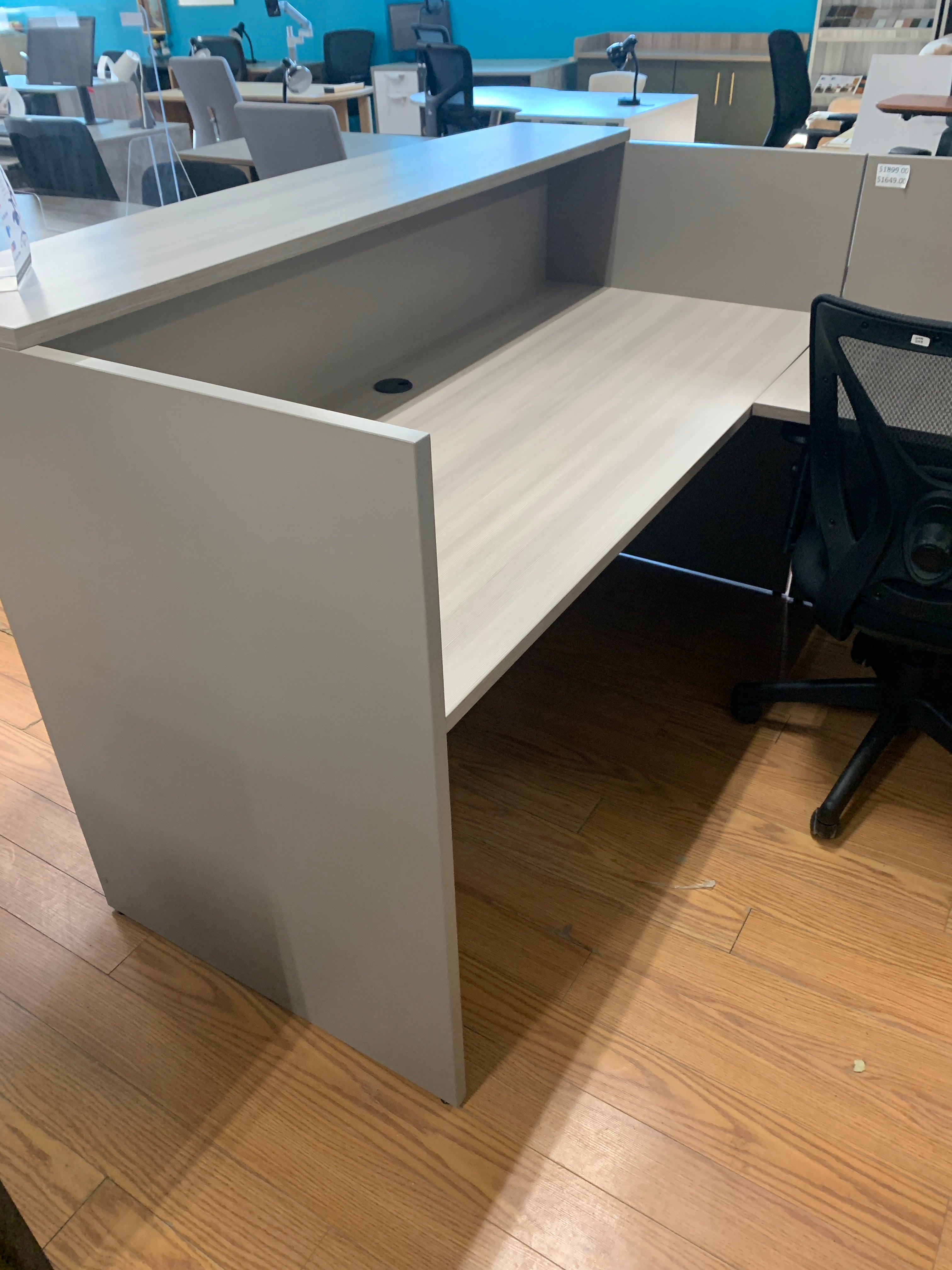 Floor Model IOF Custom Reception Desk-L Shape