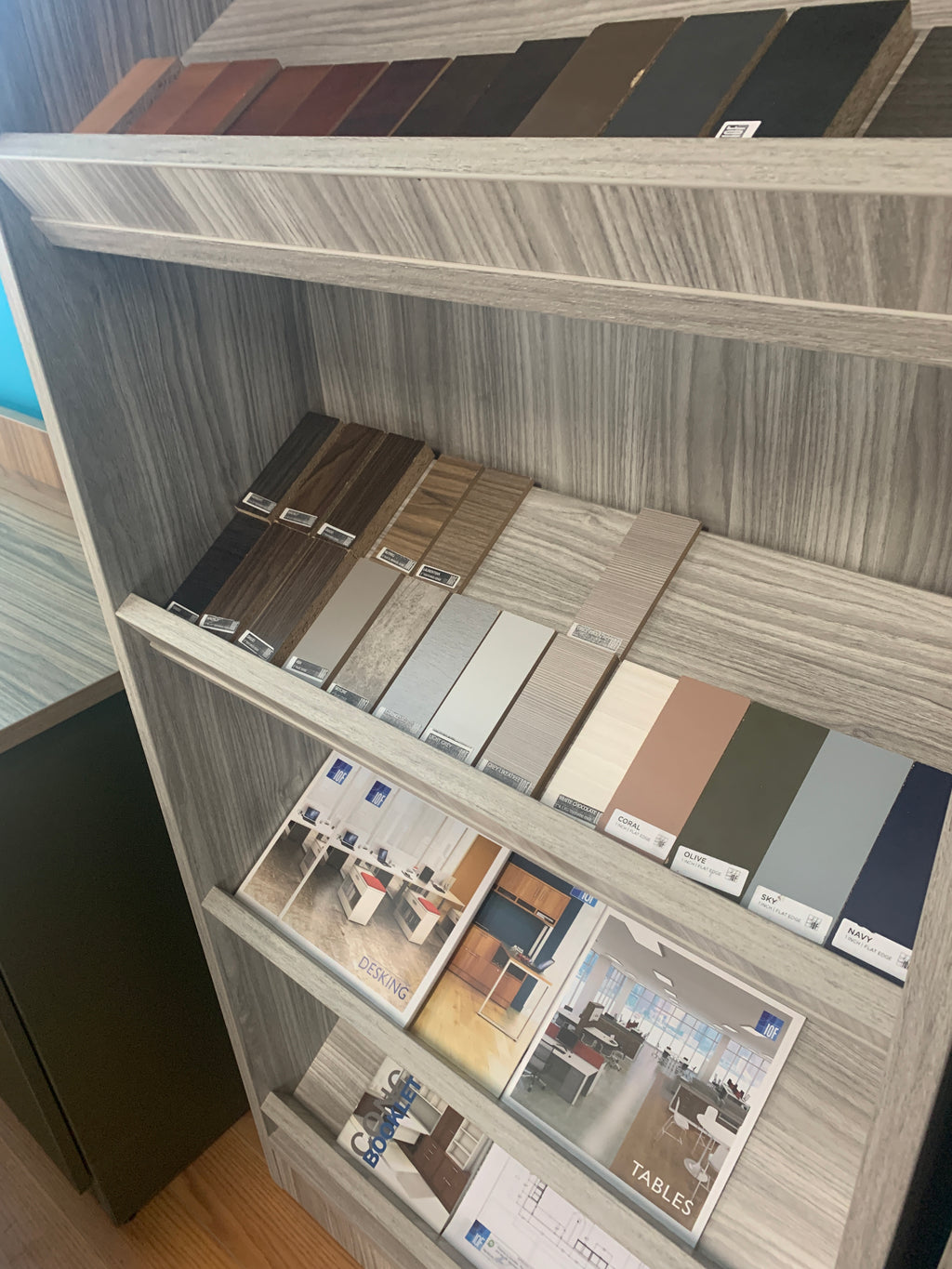 Floor Model IOF Custom  Pamphlet or Display Shelving