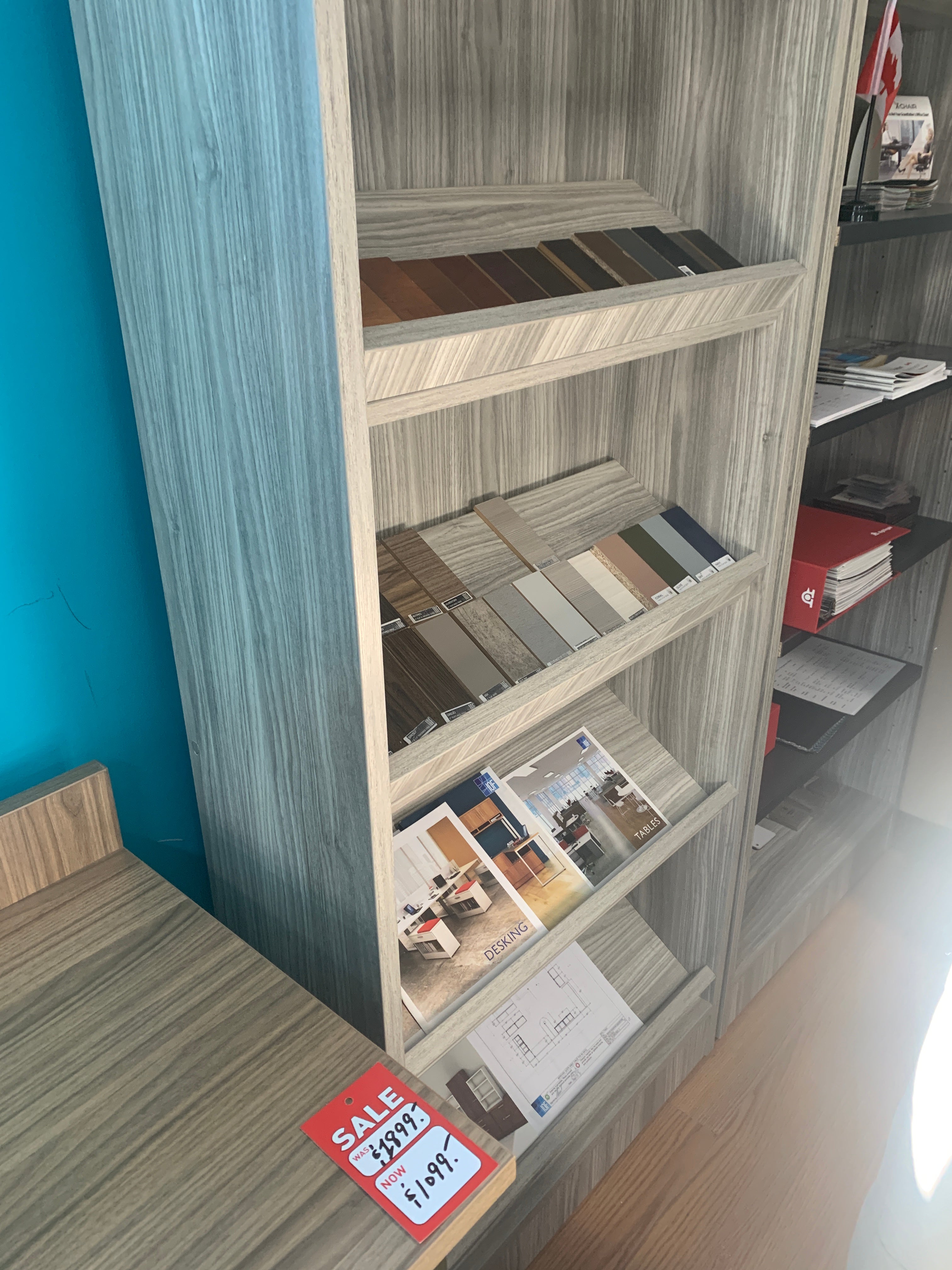 Floor Model IOF Custom  Pamphlet or Display Shelving