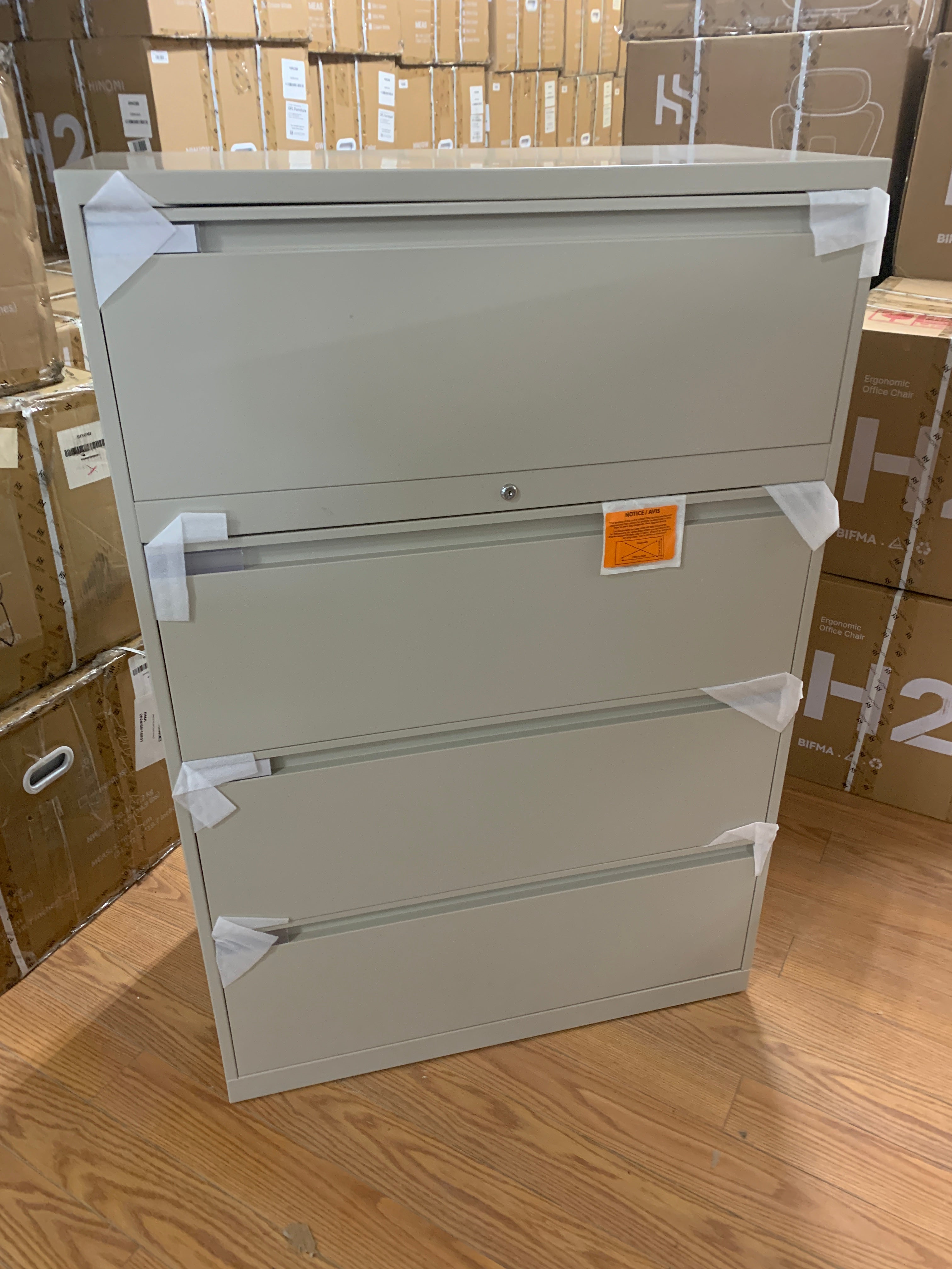 Floor Model Global Filing Cabinet-with keys-4 Drawer Lateral-Metal