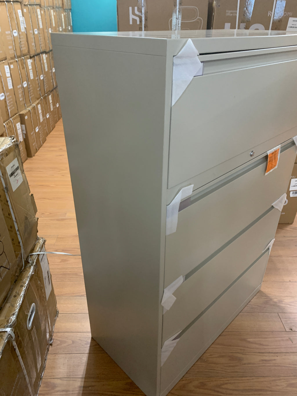 Floor Model Global Filing Cabinet-with keys-4 Drawer Lateral-Metal