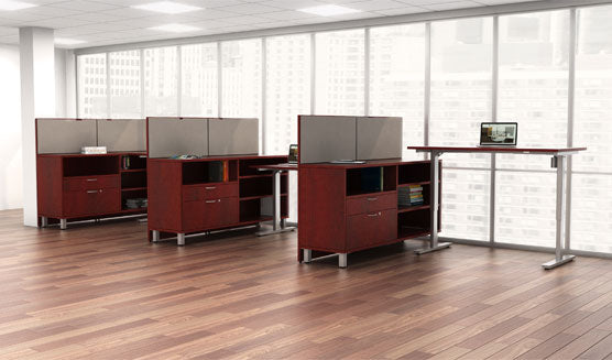 Triple Height Adj Station / Credenza / Privacy Panel