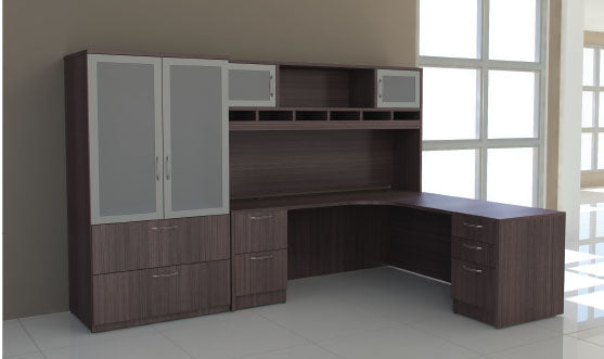 L Shape & Glass Storage