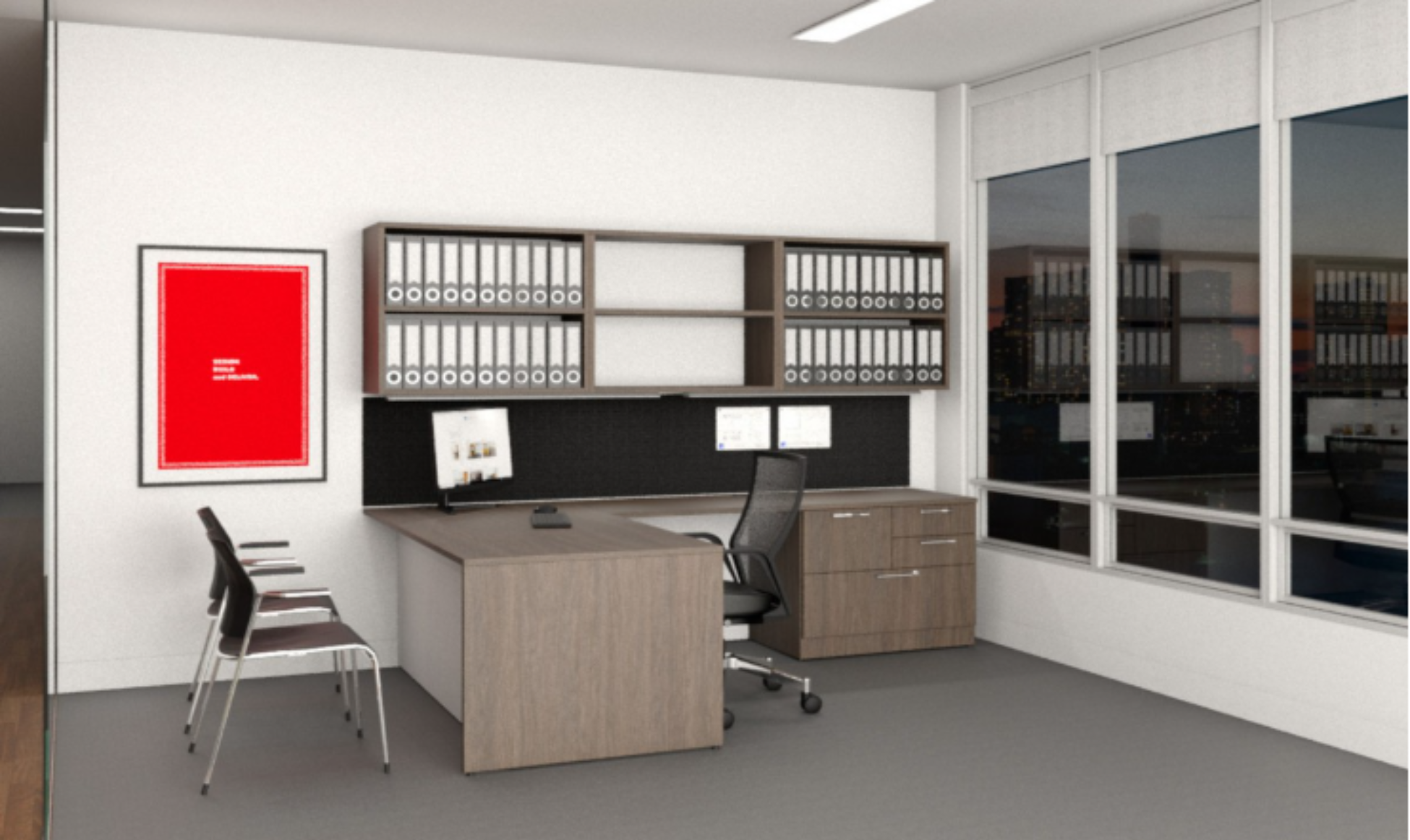 L Shape& Overhead Storage